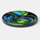 Blue Green Leafy abstract Wireless Charger (Front 2)