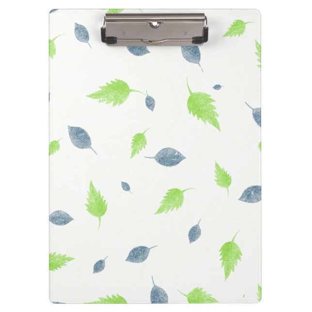Blue & Green Leaves Pattern  Clipboard (Front)