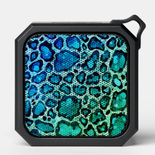 Blue Green Leopard Print Bluetooth Speaker
