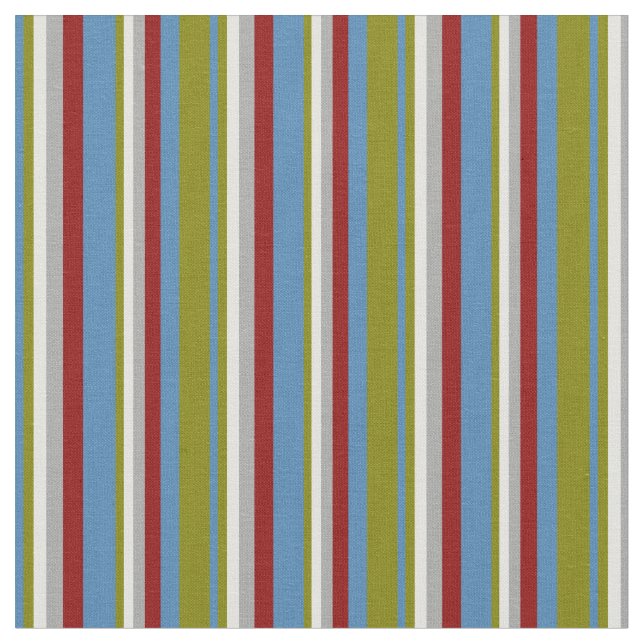 Blue, Green, Light Cyan, Dark Gray & Dark Red Fabric (Close Up)