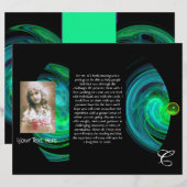 BLUE GREEN LIGHT VORTEX MONOGRAM Tri Fold (Front/Back)