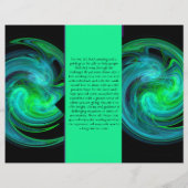 BLUE GREEN LIGHT VORTEX MONOGRAM Tri Fold (Back)