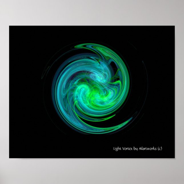 BLUE GREEN LIGHT VORTEX POSTER (Front)