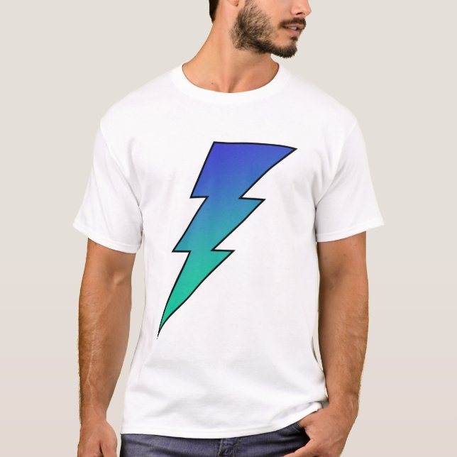 Blue Green Lightning Bolt! T-Shirt (Front)