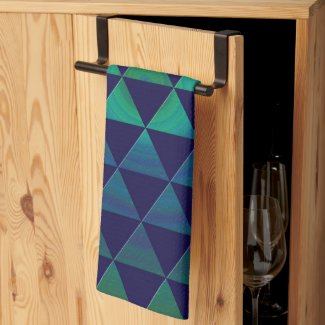 Blue Green Mandala Geometric Triangle Pattern