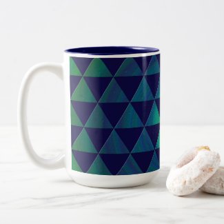 Blue Green Mandala Geometric Triangle Pattern