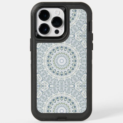 Blue  Green Mandala Kaleidoscope Medallion Flower OtterBox iPhone 14 Pro Max Case