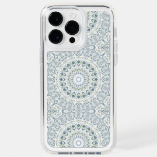 Blue & Green Mandala Kaleidoscope Medallion Flower Speck iPhone 14 Pro Max Case
