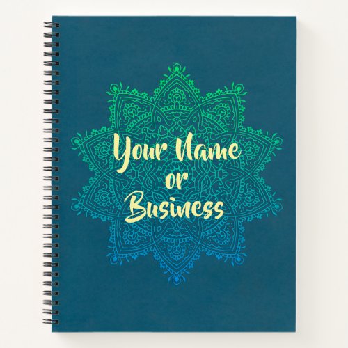 Blue Green Mandala Notebook