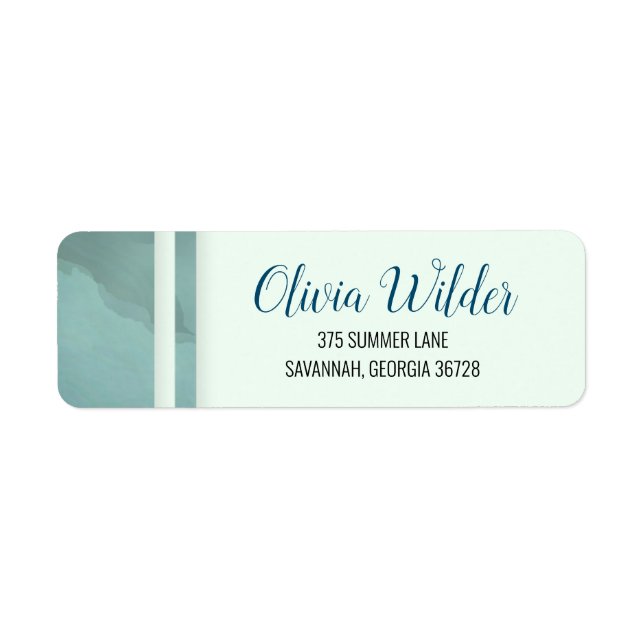 Blue Green Marble Border Label (Front)