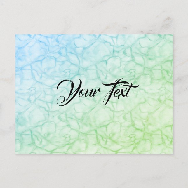 Blue Green Marble Pattern Stylish Cute Postcard (Front)