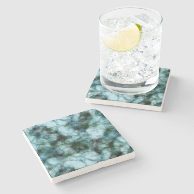 Blue Green marble   Stone Coaster (Side)