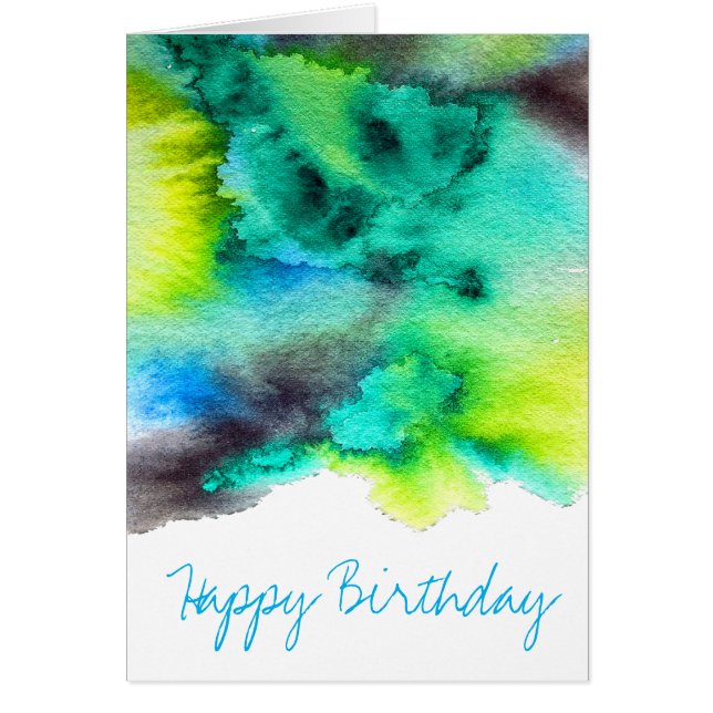 Blue Green marble Tie dye watercolor (Front)