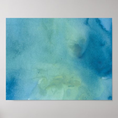 Blue & Green Marble Watercolour Poster