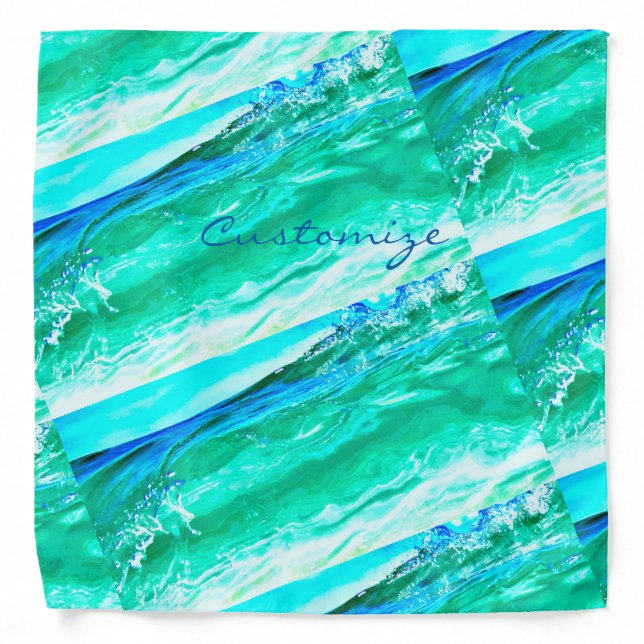 blue/green maui waves Thunder_Cove Bandana (Front)
