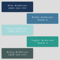 Blue Green Medium Waterproof Adhesive Kid's Labels