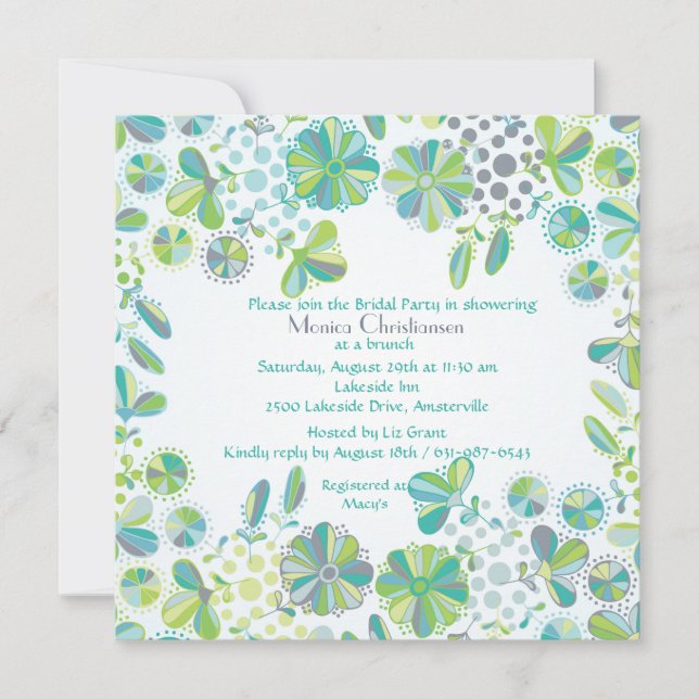 Blue Green Medley Invitation (Front)