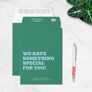 Blue Green Minimal Special Offers Small Business Envelope Mailers
