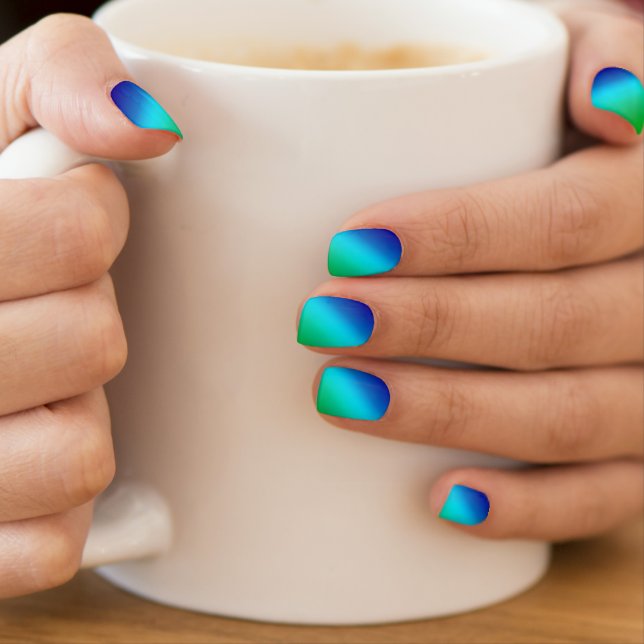 Blue Green Minx Nail Art (Insitu - Mug)