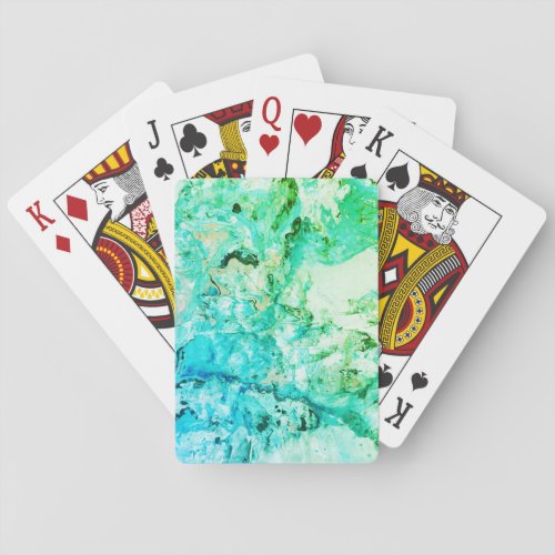 Blue Green Modern Abstract Template Trendy Poker Cards