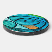 Blue Green Modern Expressionism Wireless Charger (Front 2)