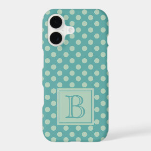 Blue Green Monogram Polka Dot iPhone 17 Case