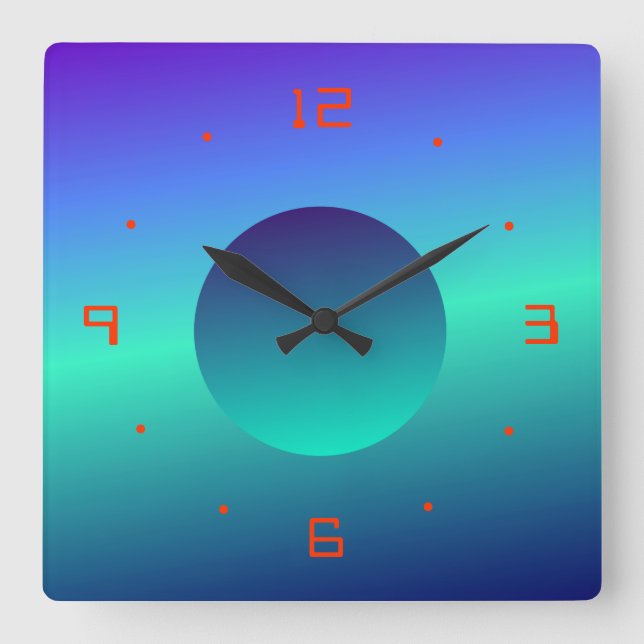 Blue Green Moon Illuminated Design>Wall Clock (Front)