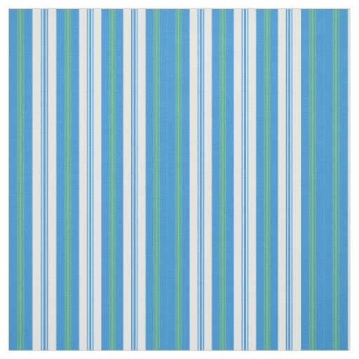 Blue, Green Morning Glory Deckchair Stripes Fabric