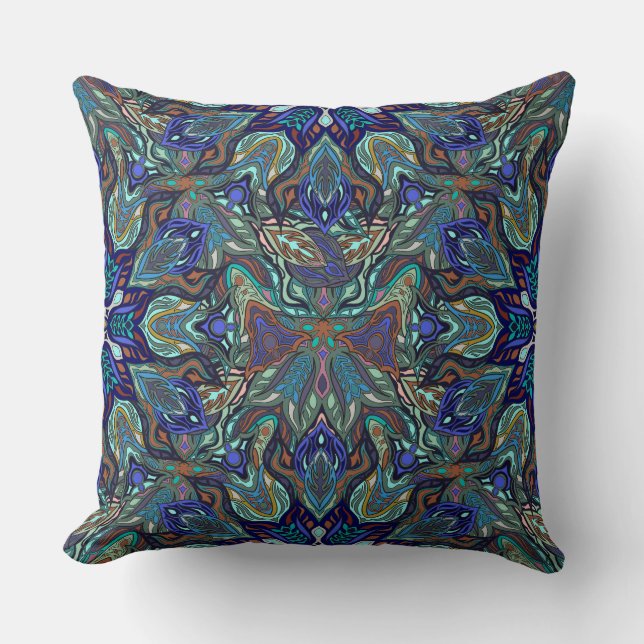 Blue/Green Multi Color Pillow "Be The Light" (Front)