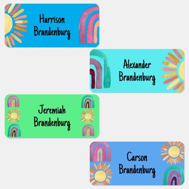 Blue & Green Name Clothing Stickers Back to School (Group)