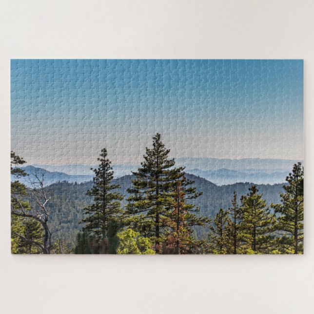 Blue & Green Nature Mountainscape Hiking Forest Jigsaw Puzzle (Horizontal)