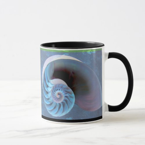 Blue_Green Nautilus Spiral Mug