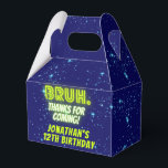 Blue Green Neon Glowing Bruh Thanks Boys Birthday Favor Boxes<br><div class="desc">Bruh boys Birthday design with neon bright and vivid colors of green and blue,  perfect for various birthday themes.</div>