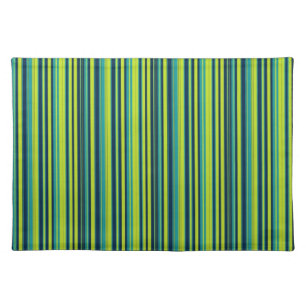 Blue & Green Ocean Stripes Cloth Placemat