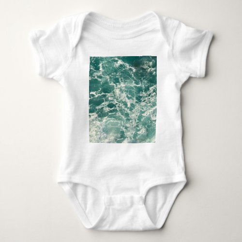 Blue Green Ocean Waves Baby Bodysuit