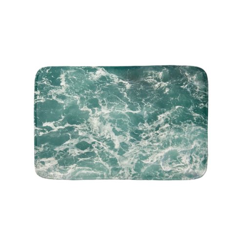 Blue Green Ocean Waves Bath Mat