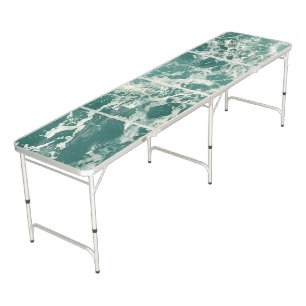 Blue Green Ocean Waves Beer Pong Table
