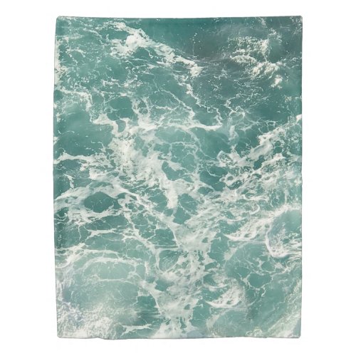 Blue Green Ocean Waves Duvet Cover
