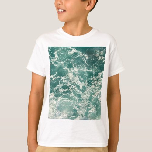 Blue Green Ocean Waves  T_Shirt