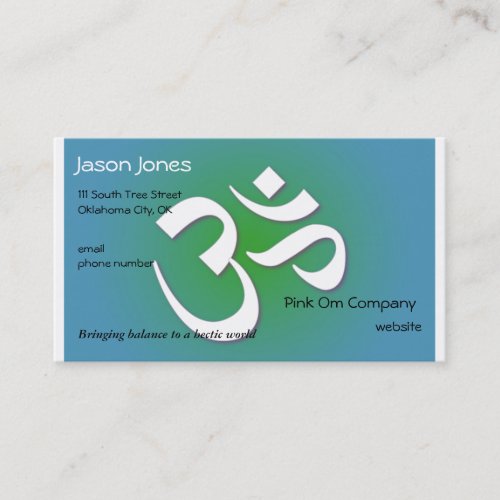 Blue &amp; Green OM symbol business card