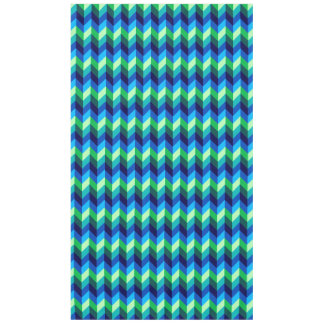 Blue Green Ombre Chevrons Large Tablecloth