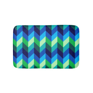 Blue Green Ombre Chevrons Small Bath Mat
