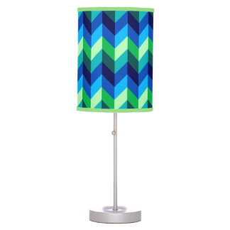Blue Green Ombre Chevrons Table Lamp