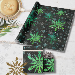 Blue Green Ombre Christmas Wrapping Paper