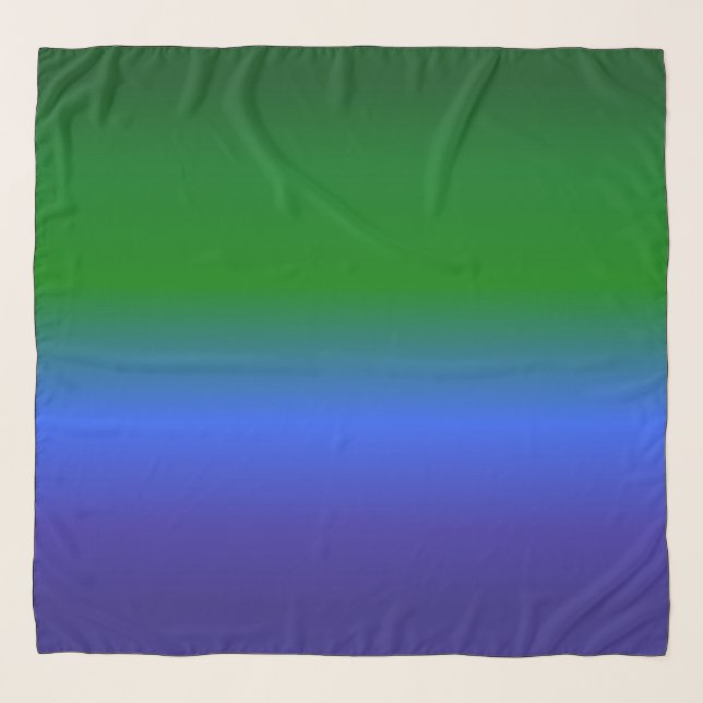 Blue Green Ombre Fading Scarf (Front)