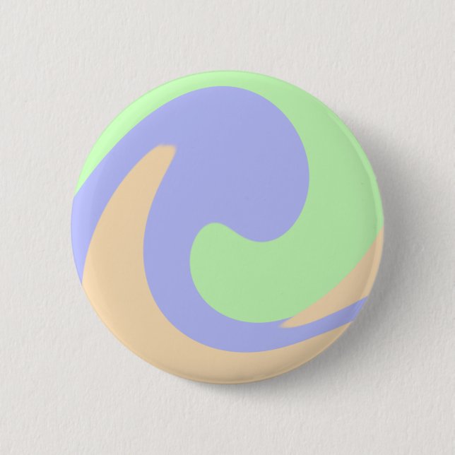Blue green ombre fluid marble boho bold pattern  button (Front)