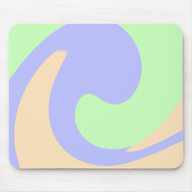 Blue green ombre fluid marble boho bold pattern  mouse pad (Front)