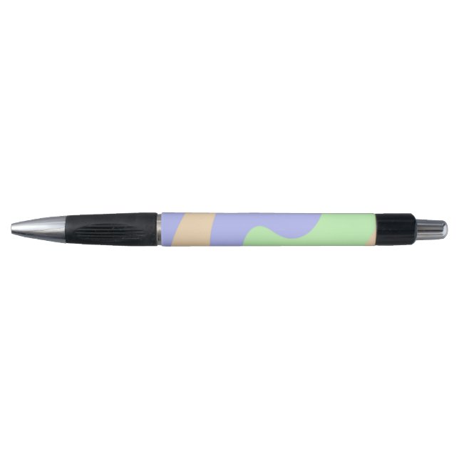 Blue green ombre fluid marble boho bold pattern  pen (Front)