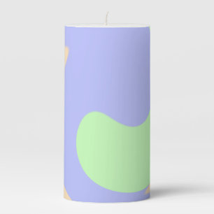 Blue green ombre fluid marble boho bold pattern pillar candle