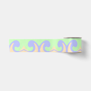 Blue green ombre fluid marble boho bold pattern satin ribbon